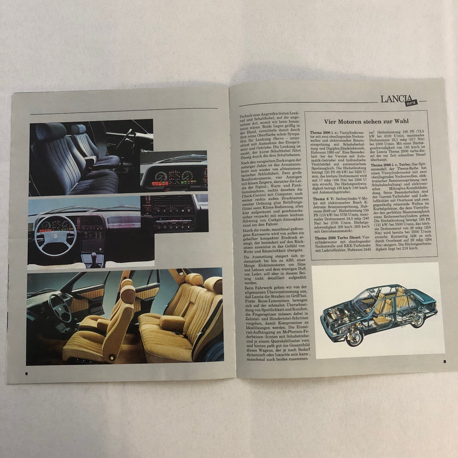 1985 Lancia Thema Car Sales Brochure Catalog German Turbo