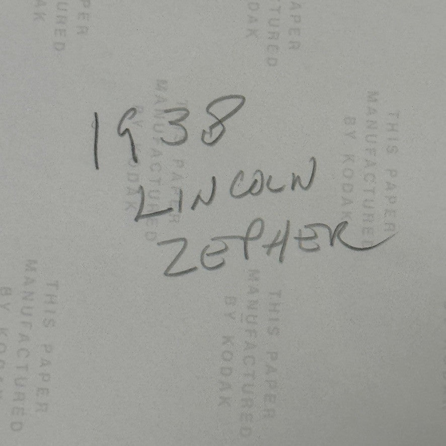 Vintage 1938 Lincoln Zephyr Convertible Car Photo Photograph Modern Print