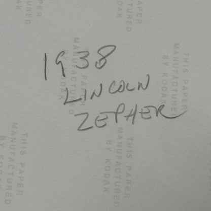 Vintage 1938 Lincoln Zephyr Convertible Car Photo Photograph Modern Print