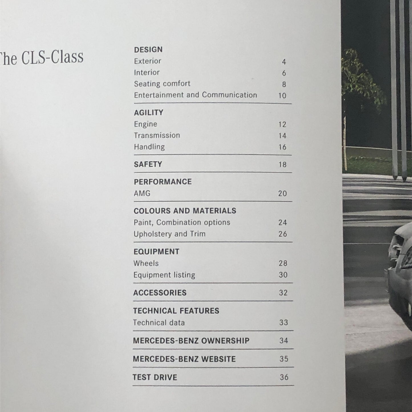 2011 Mercedes CLS Class Sales Brochure Catalog CLS550 CLS63 AMG 550 63