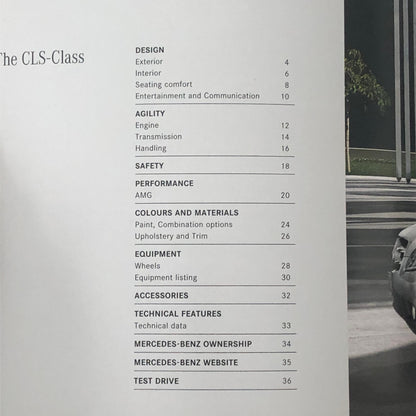 2011 Mercedes CLS Class Sales Brochure Catalog CLS550 CLS63 AMG 550 63