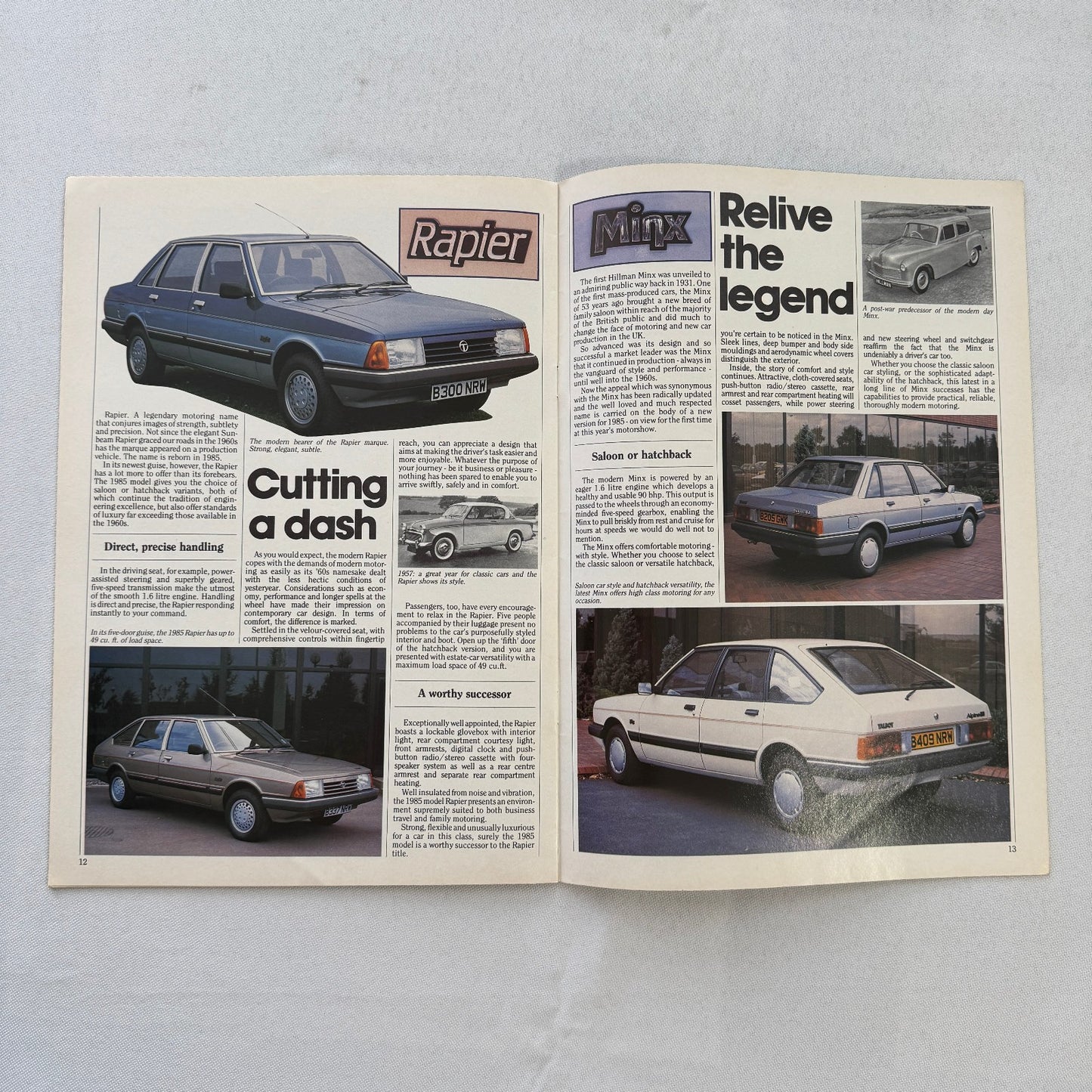 1985 Peugeot Talbot Car Sales Brochure Catalog 205 GTI 305 Rapier Minx Van