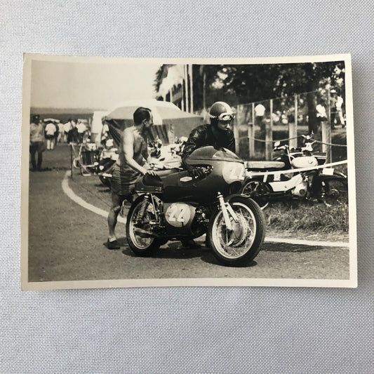Vintage Motorcycle Racing Photo photograph Rider Janos Reisz 1971