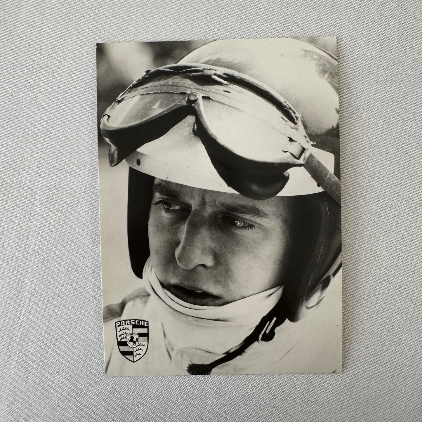 Vintage Porsche Racing Photo Postcard Driver Jackie Oliver Post Card Photograph
