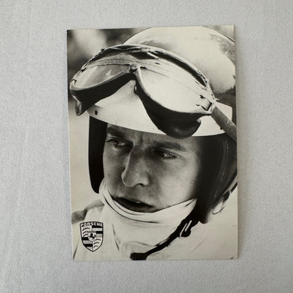 Vintage Porsche Racing Photo Postcard Driver Jackie Oliver Post Card Photograph