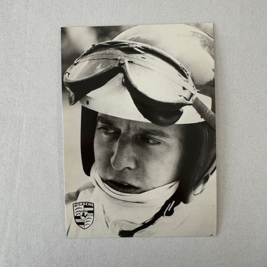 Vintage Porsche Racing Photo Postcard Driver Jackie Oliver Post Card Photograph