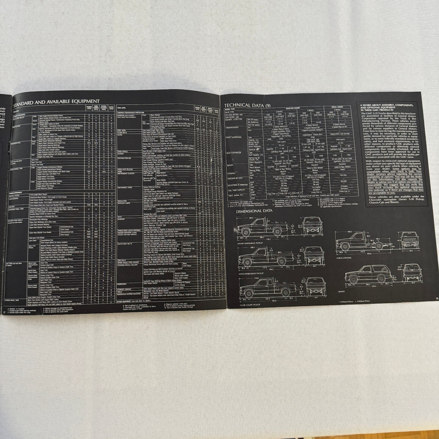 1984 GMC S-15 Pickup S15 Pickup Truck Sales Brochure Catalog Advertising