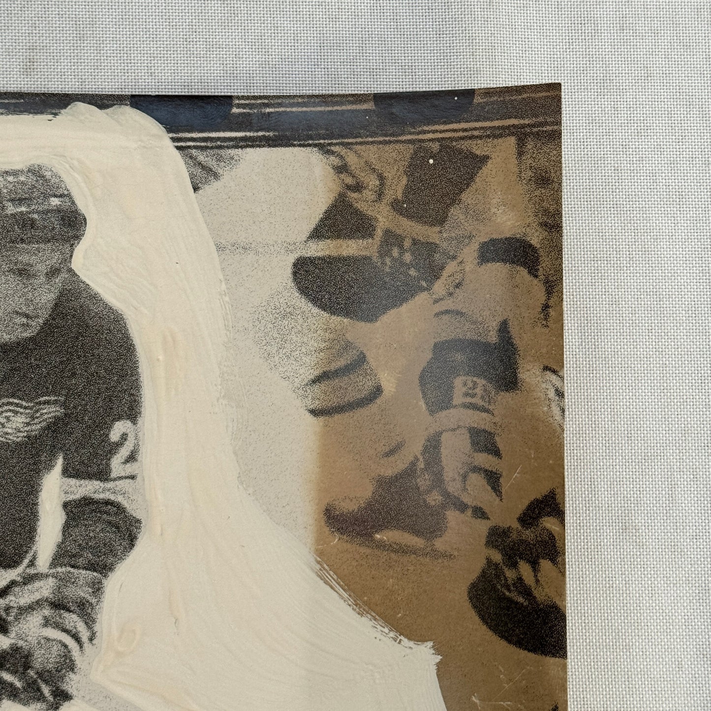 Hockey Player Photo Photograph Vintage Unidentified Detroit Red Wings Mockup