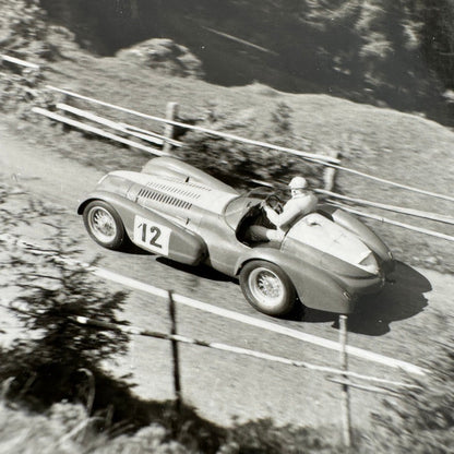 Vintage Racing Photograph Unidentified Race Car Driver Photo Print