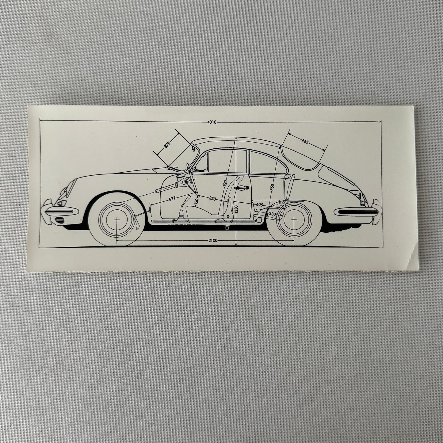 Porsche 356 Car Line Drawing Diagram Photo Photograph Print