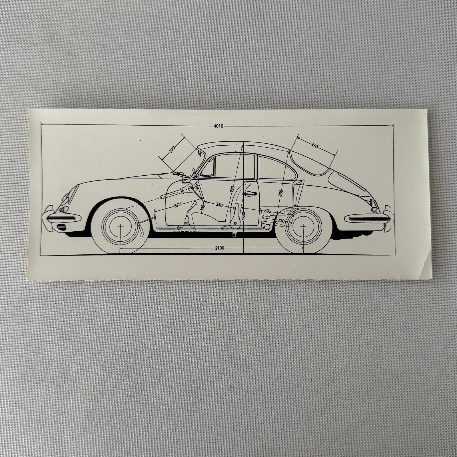Porsche 356 Car Line Drawing Diagram Photo Photograph Print