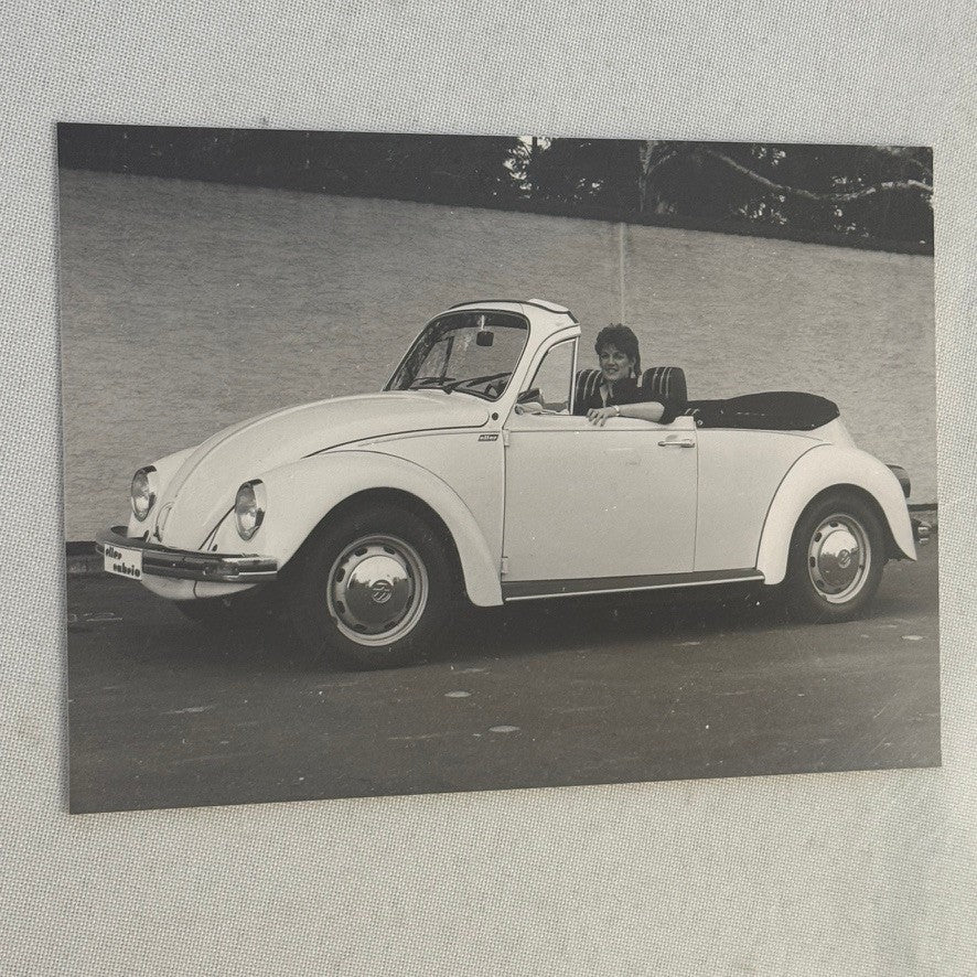 Vintage Volkswagen Beetle Convertible Car Photo Photograph Print VW