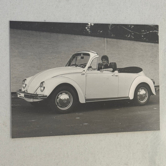 Vintage Volkswagen Beetle Convertible Car Photo Photograph Print VW