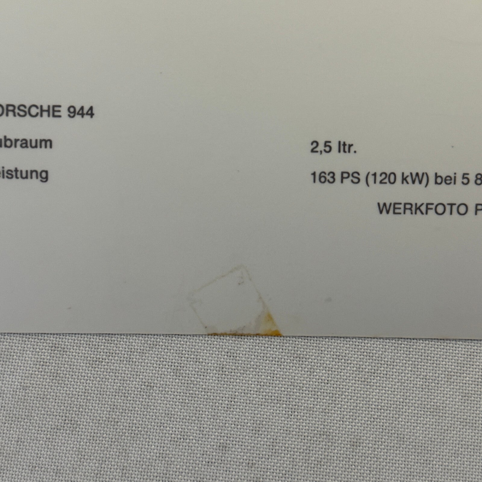 Porsche 944 Car Factory Press Photo Photograph Vintage