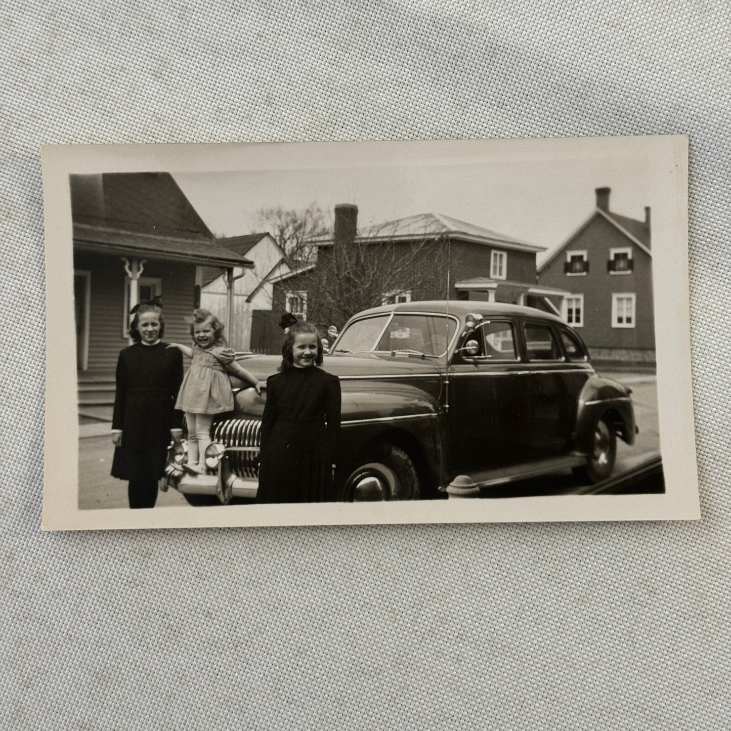 Vintage Car Automobile Snapshot Photo Photograph with Children DS24 Lot 2x