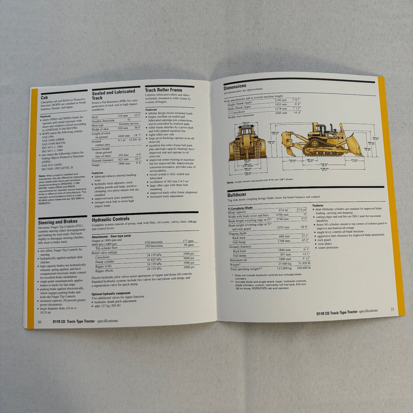 Caterpillar Cat D11R CD Carrydozer Tractor Construction Equipment Brochure