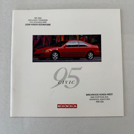 1995 Honda Civic Car Sales Brochure Catalog Hatchback Coupe Sedan Canadian
