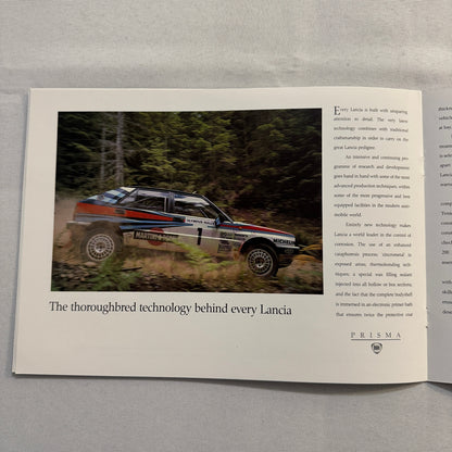 Lancia Prisma Car Sales Brochure Catalog Advertising Prisma Symbol 1600ie