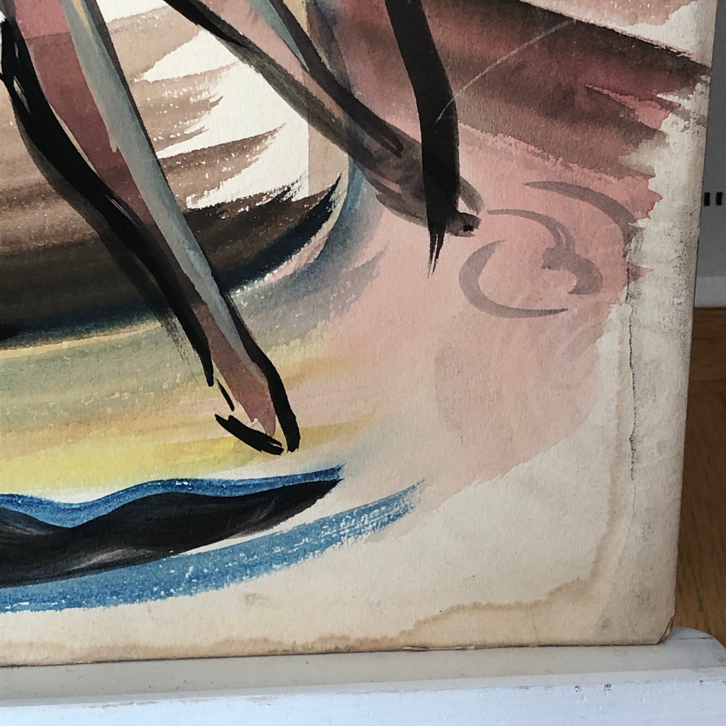 Vintage Painting Art Artwork Artist Arthur E Sudler Woman on Chair