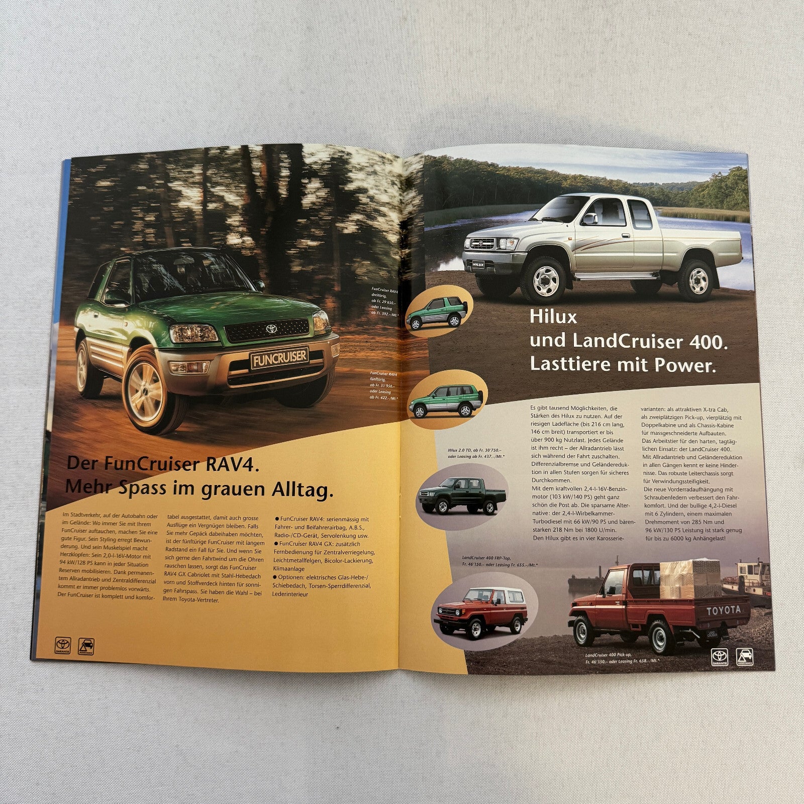 2000 Toyota Car Sales Brochure Catalog MR2 Celica Previa Landcruiser GERMAN TEXT