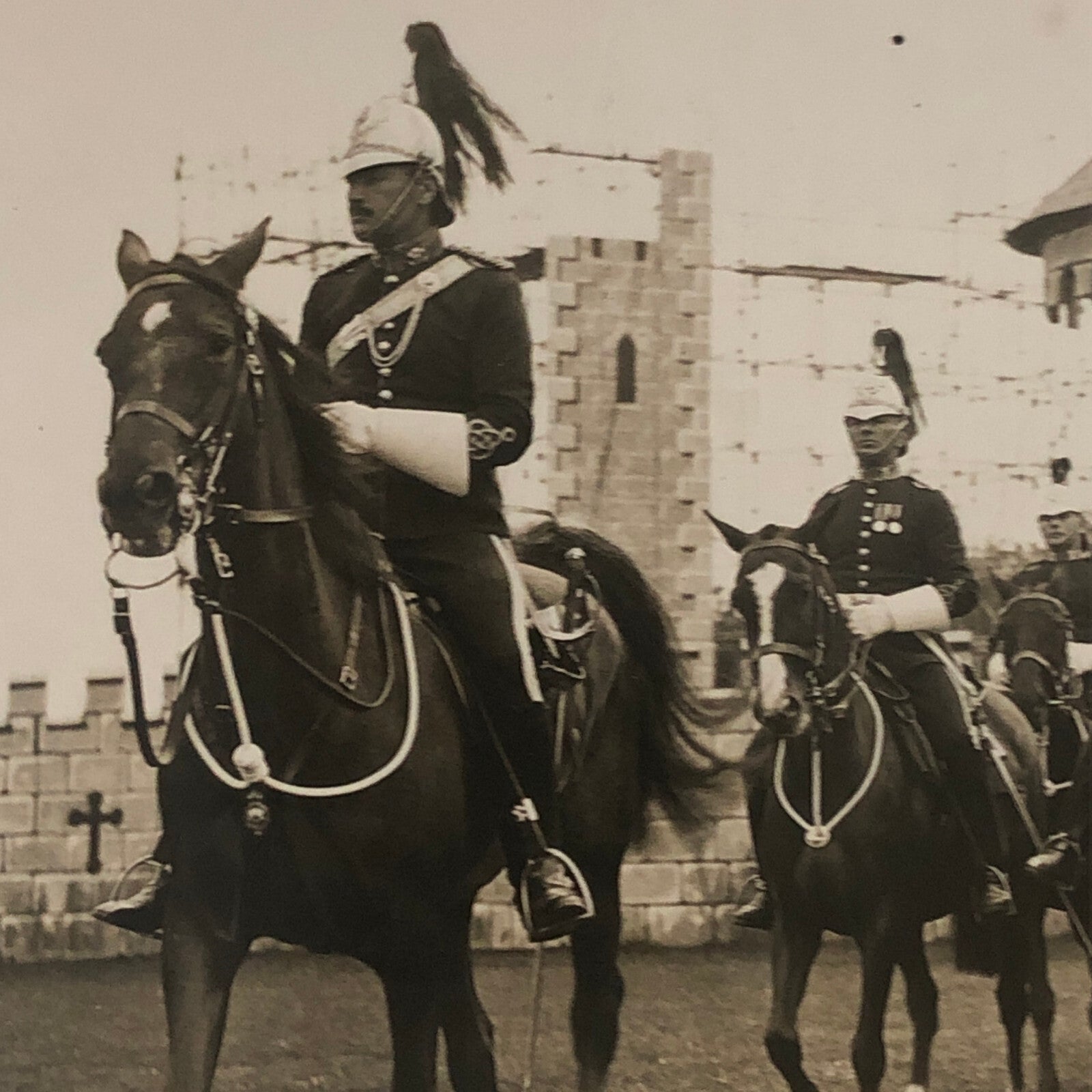 Press Photo Photograph Aldershot Tattoo Horseback 1933 3rd Dragoon Guards