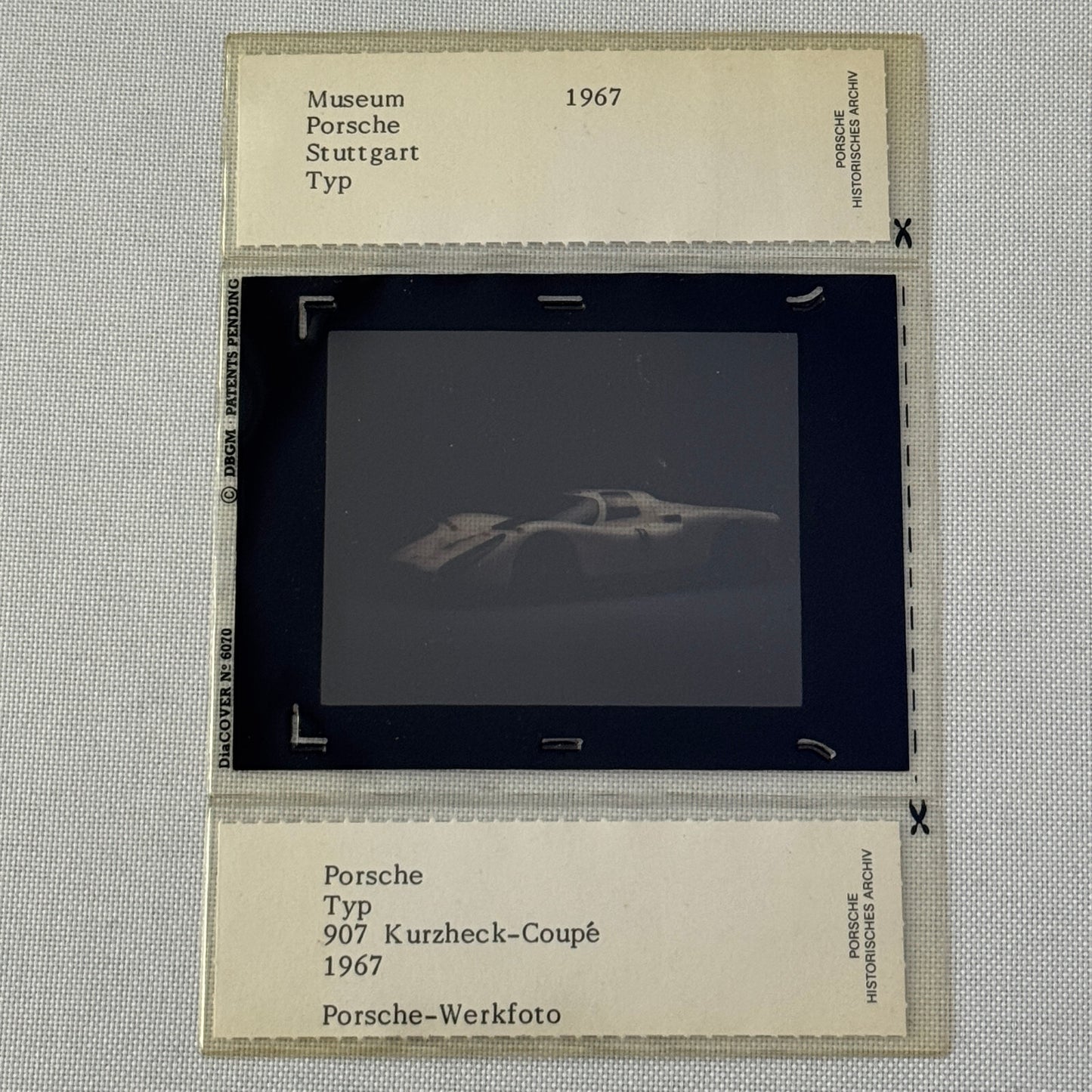 1967 Porsche Type 907 Coupe Museum Archive Factory Photo Slide Transparency