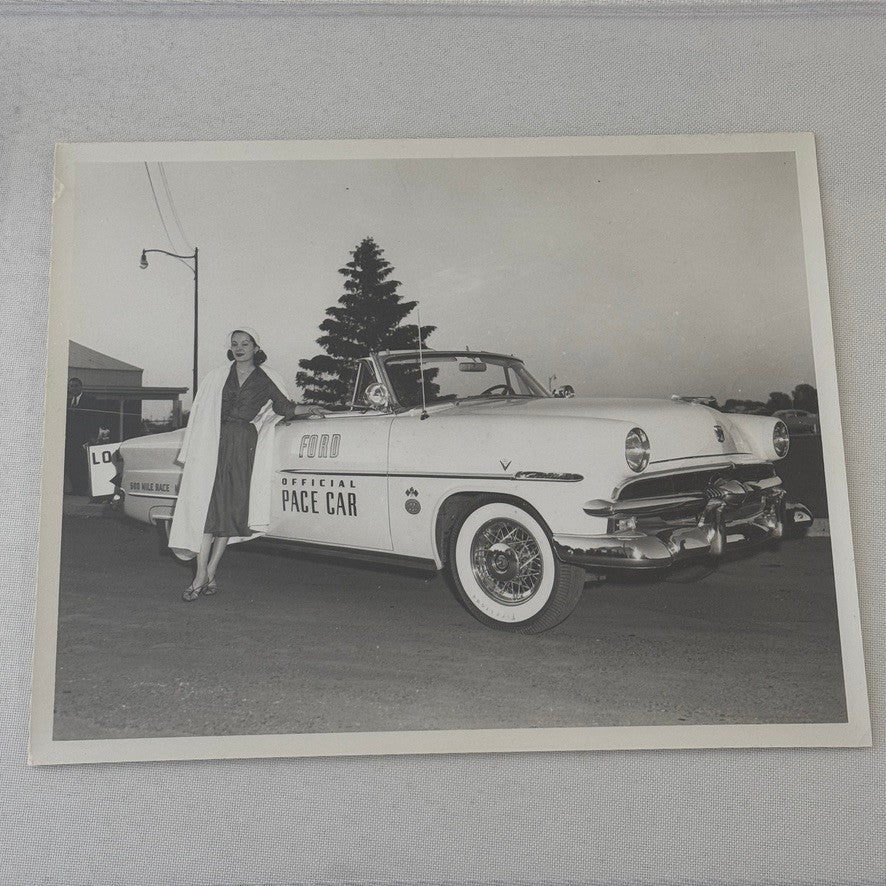 Vintage Indy 500 Racing Photo Ford Convertible Official Pace Car Photograph