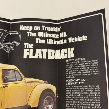 Vintage Kit Car Brochure Domus Flatback Volkswagen Beetle Pickup Conversion VW