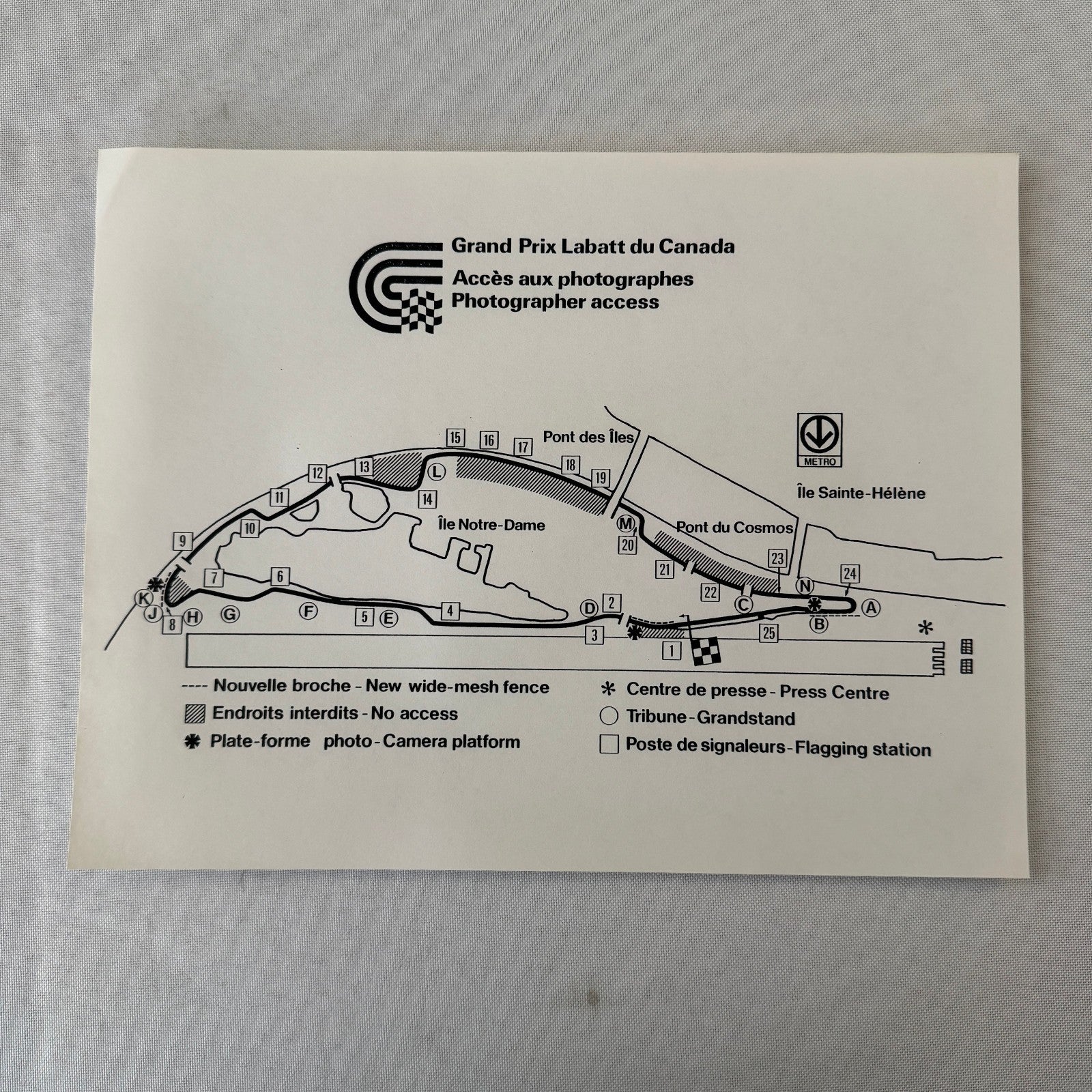 1984 Labatt Montreal Canadian Grand Prix F1 Formula One Press Kit Brochure