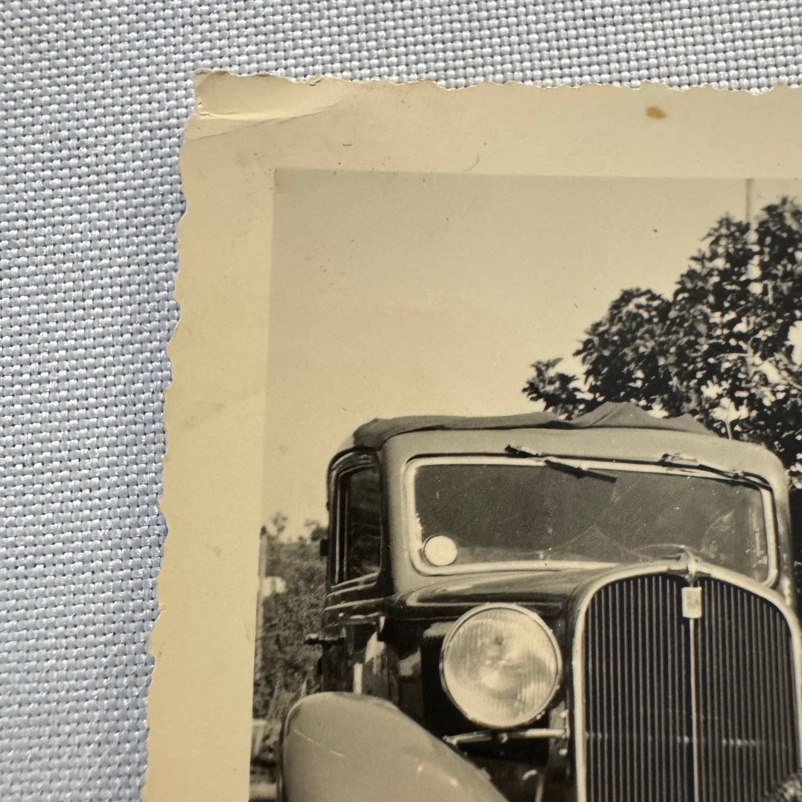Vintage Photograph Photo Print Child with Car Automobile