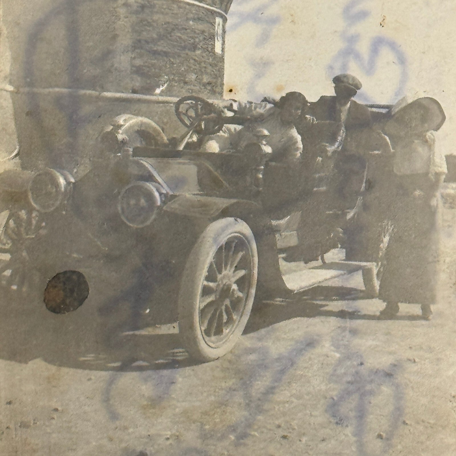 Vintage Photograph Photo Antique People in Early Automobile Car