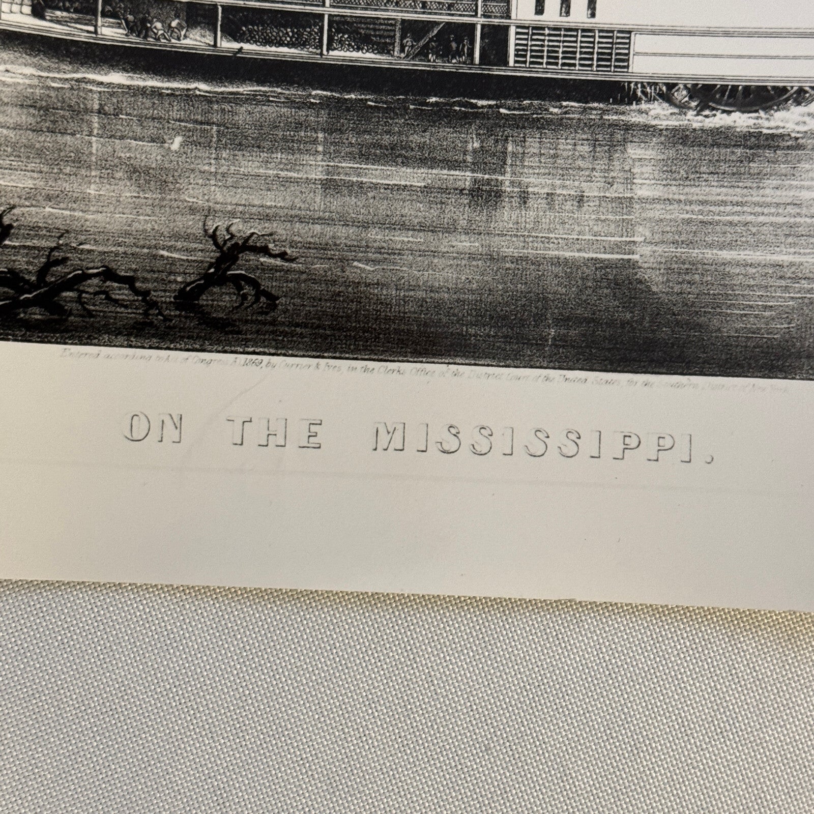Vintage Photo Photograph Steamboat Boat Ship Mississippi Currier & Ives