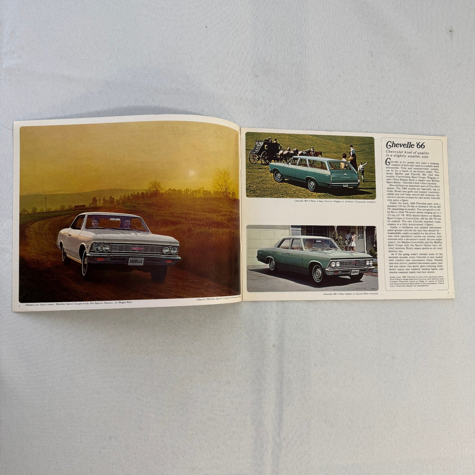 1966 Chevrolet Chevelle Sales Brochure Catalog Malibu Convertible 300 Wagon