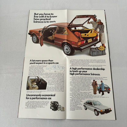 1978 Volkswagen VW Scirocco Car Sales Brochure Poster Advertising