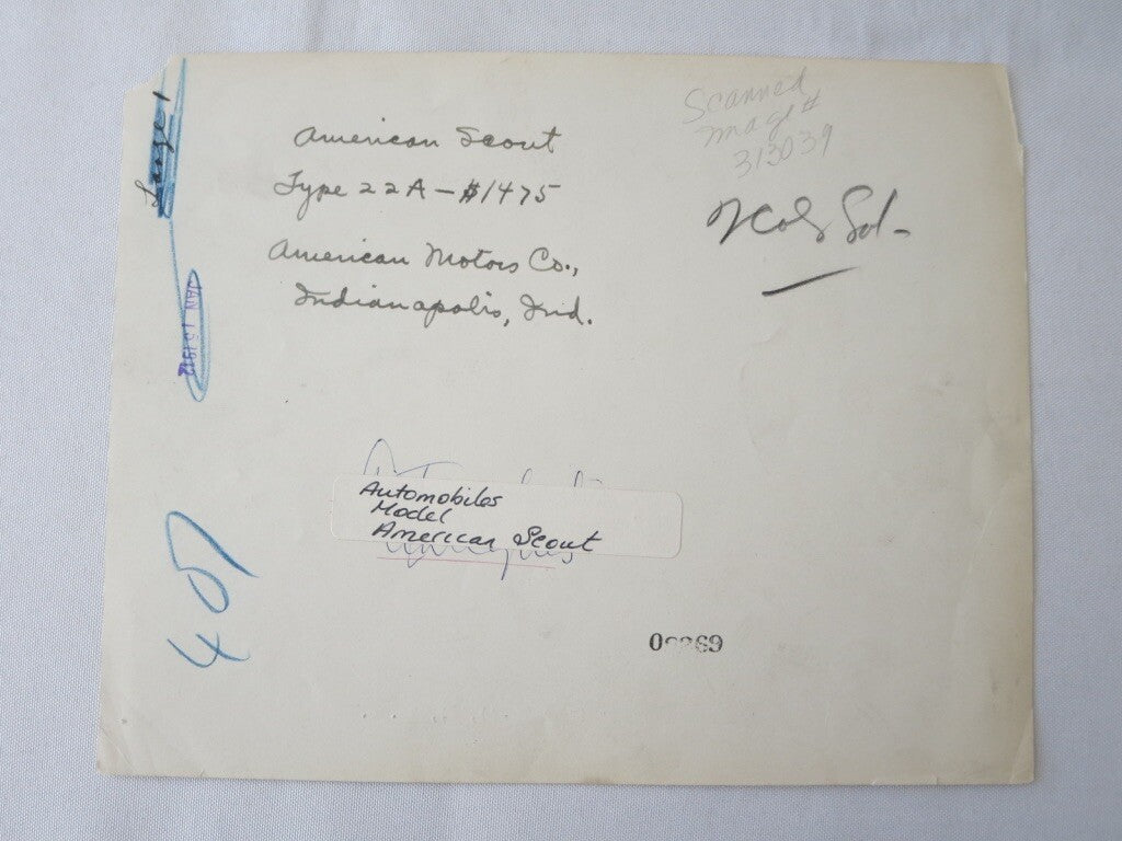 1912 American Underslung Scout Type 22-A 22A Illustrated Photo - Press Image ? 