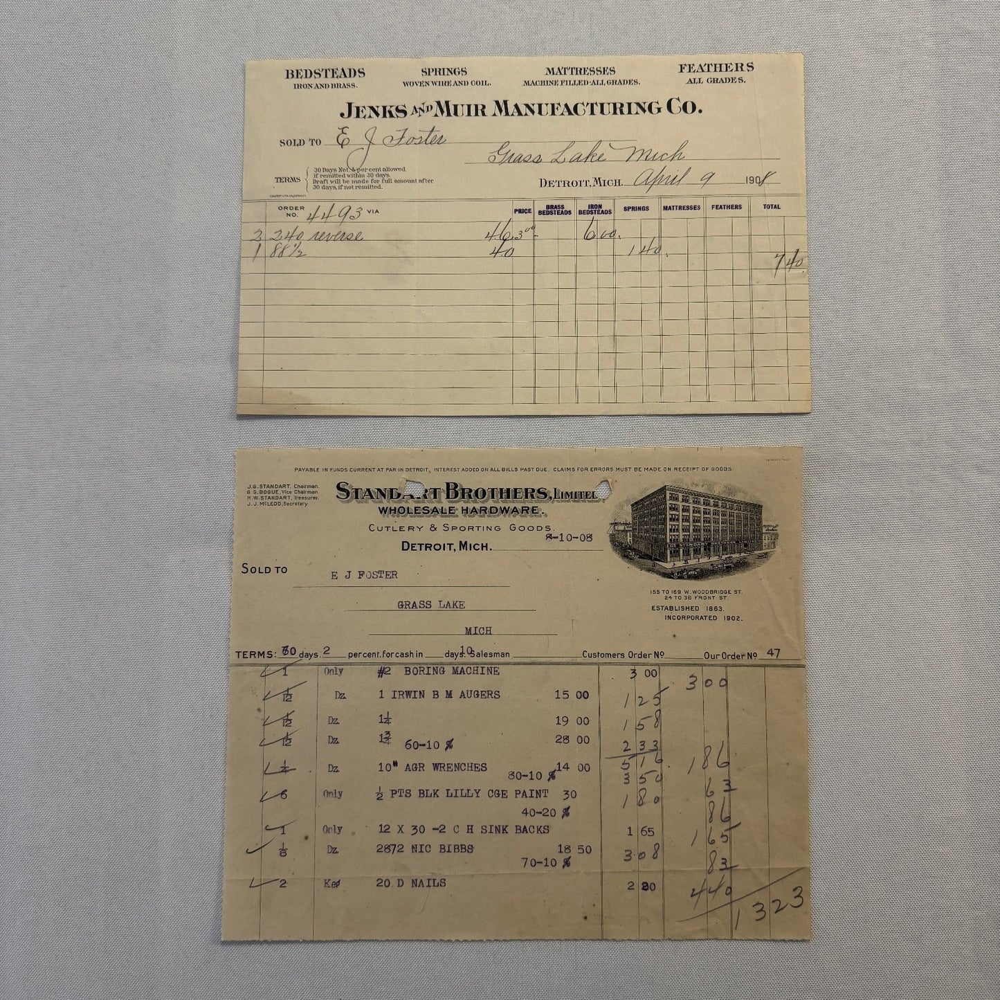 Antique Document Receipt Invoice Lot Farm Equipment Hardware Buggy Furniture 25+
