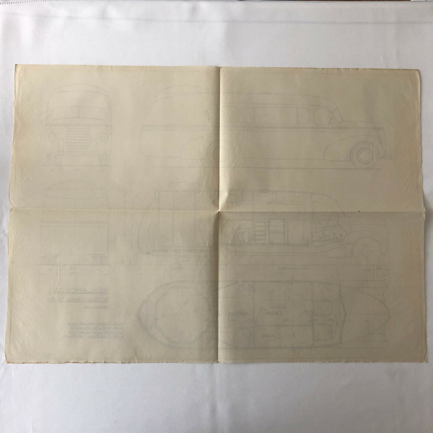 1937 Coachbuilder Bus Design Blueprint Rendering Blue Print Coach Bus Truck