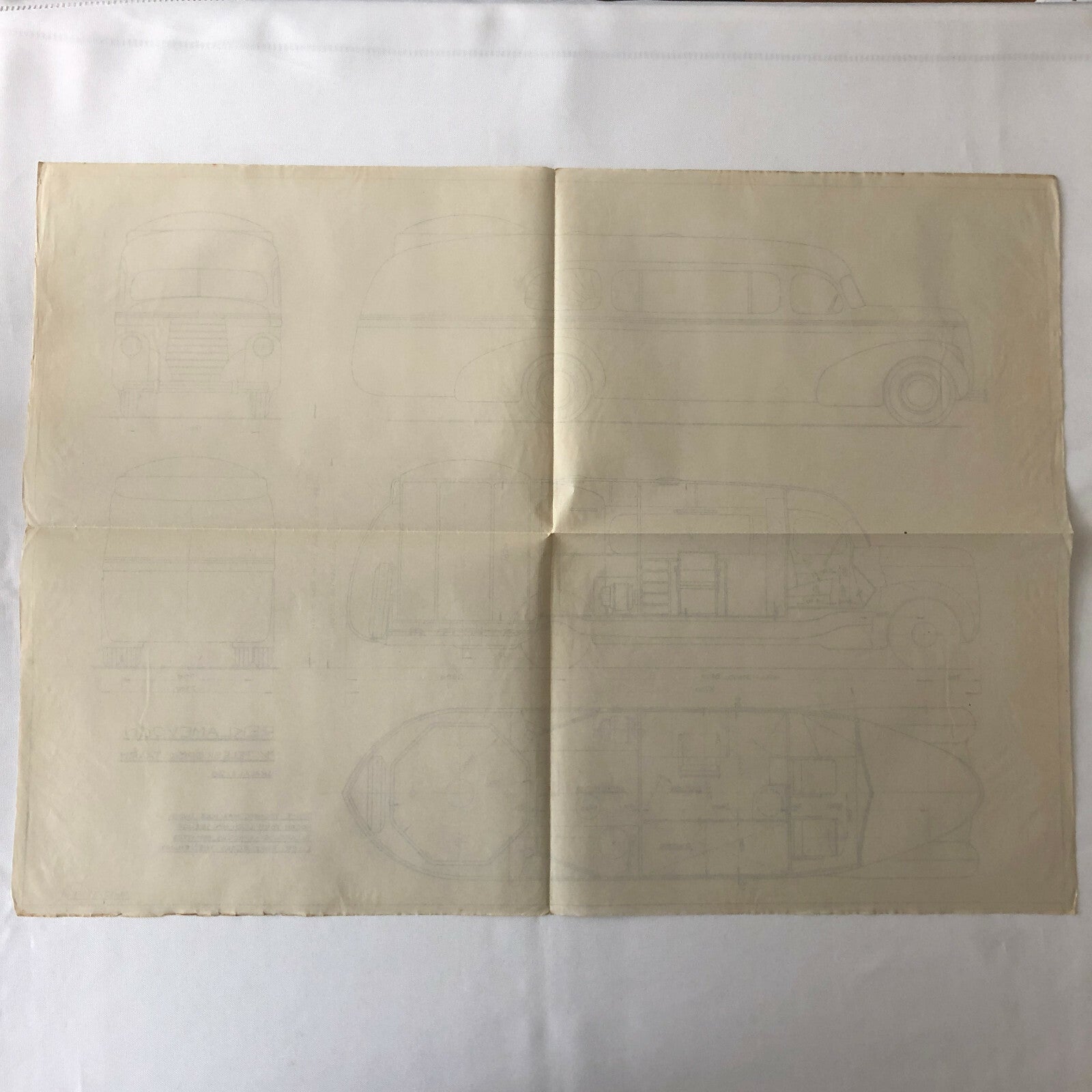 1937 Coachbuilder Bus Design Blueprint Rendering Blue Print Coach Bus Truck