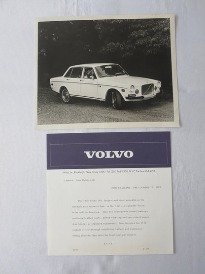 1970 Volvo Press Kit Brochure with Photos 144 145 Station Wagon 164