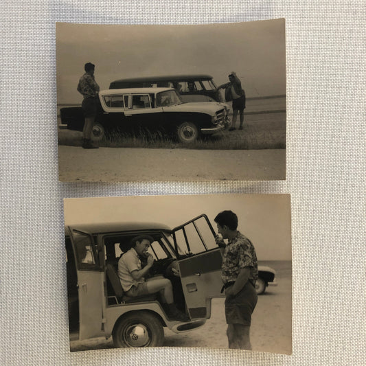 Vintage Volkswagen VW Bus and Rambler Car Photo Photograph Lot of 2 AL22SM2