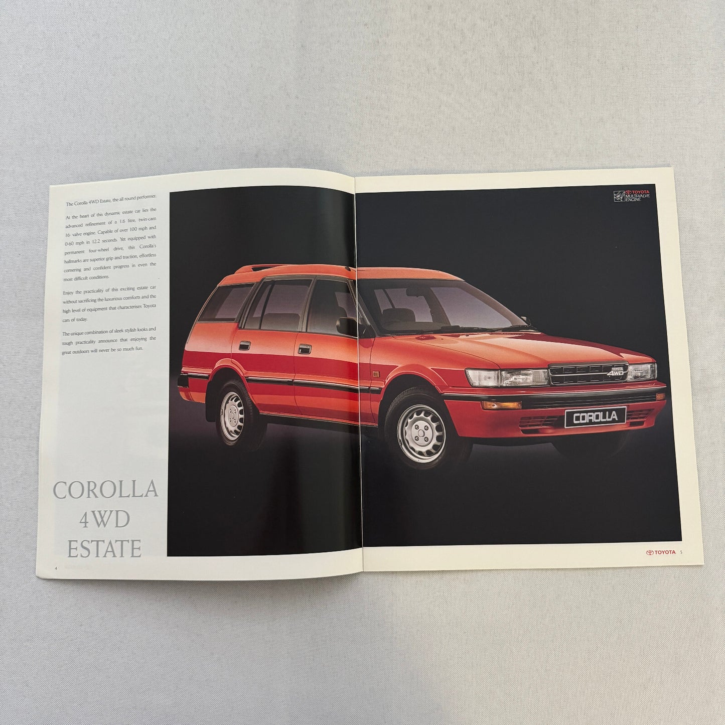 1990 Toyota Corolla 4WD Estate Previa Van Landcruiser Sales Brochure Catalog UK