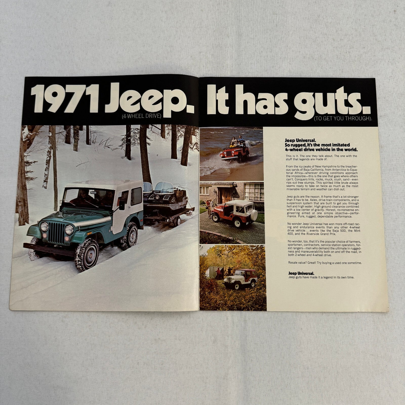 1971 Jeep Sales Brochure Catalog Universal Wagoneer Gladiator Jeepster Commando