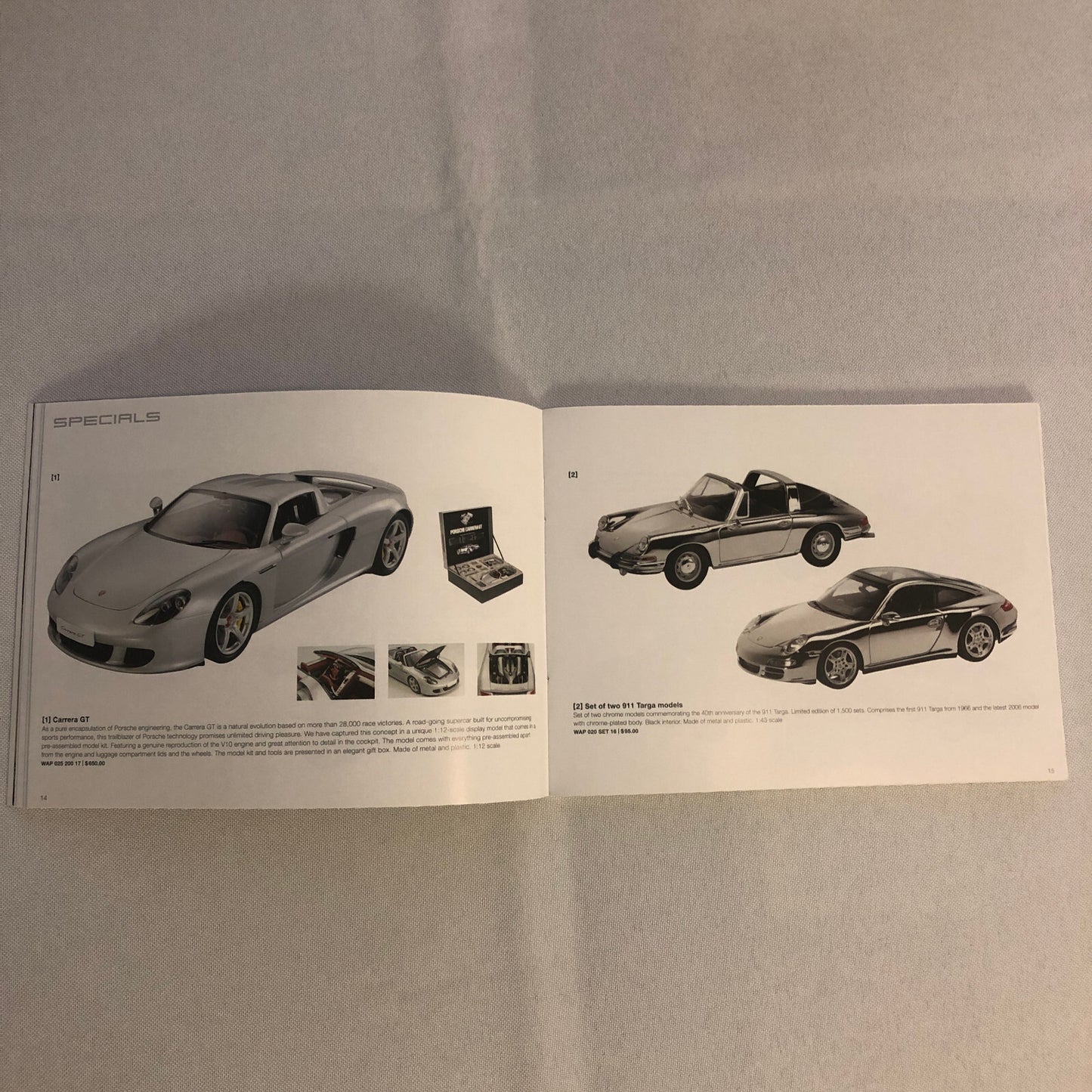 Porsche Model Car Die Cast Sales Brochure Catalog 911 Boxster Racing Cayenne +