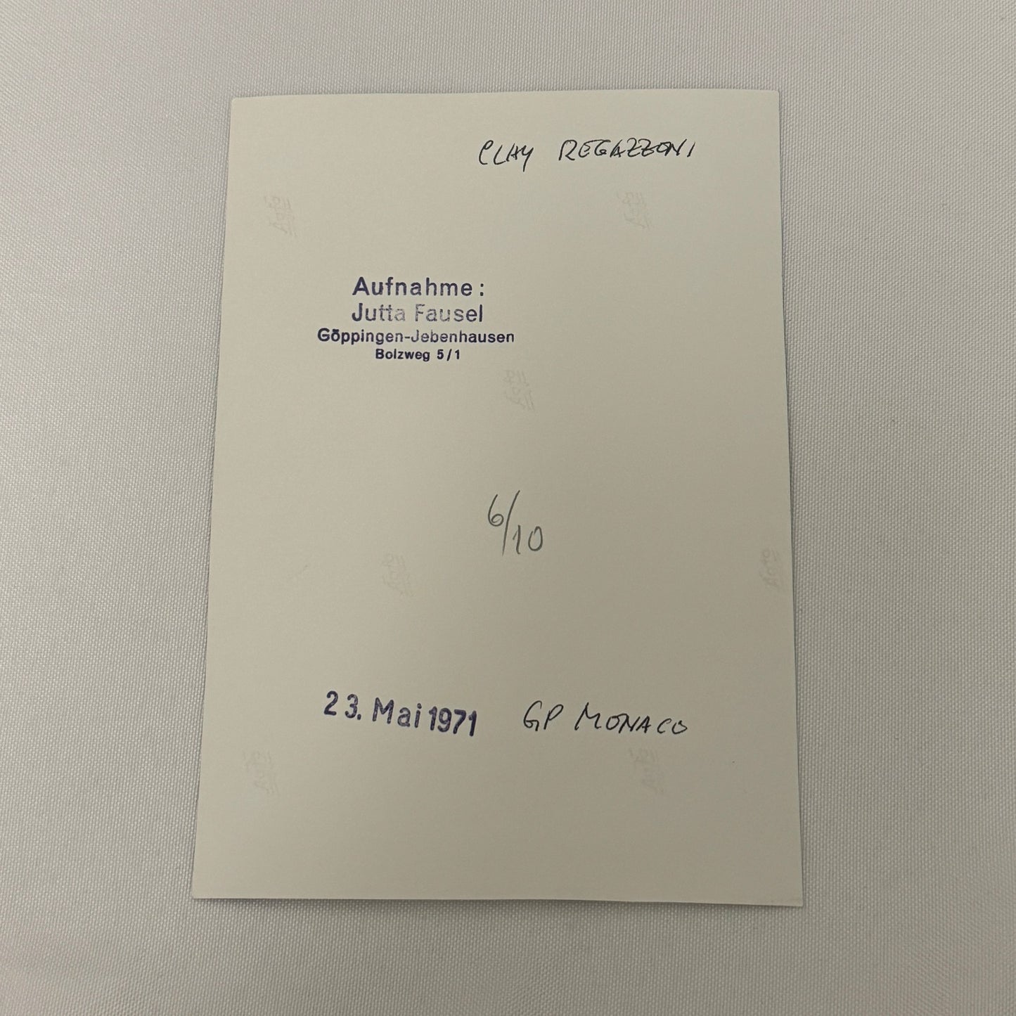 Vintage Racing Photo 1971 Monaco Grand Prix Race Clay Regazzoni Motorsport