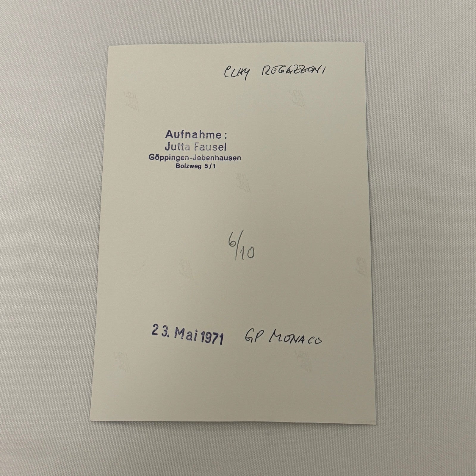 Vintage Racing Photo 1971 Monaco Grand Prix Race Clay Regazzoni Motorsport