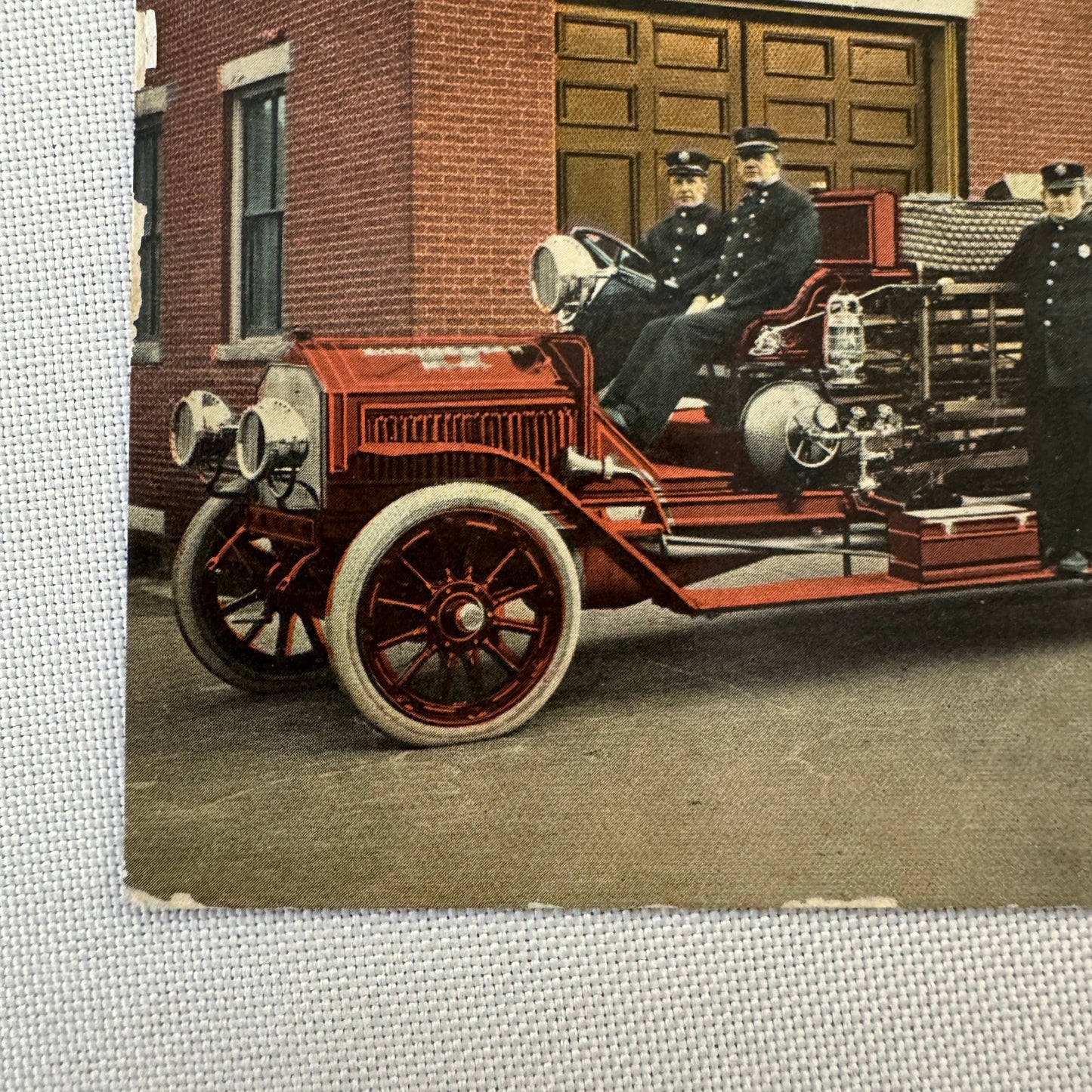 Firefighting Firefighter Fire Truck Postcard Manchester New Hampshire 1913