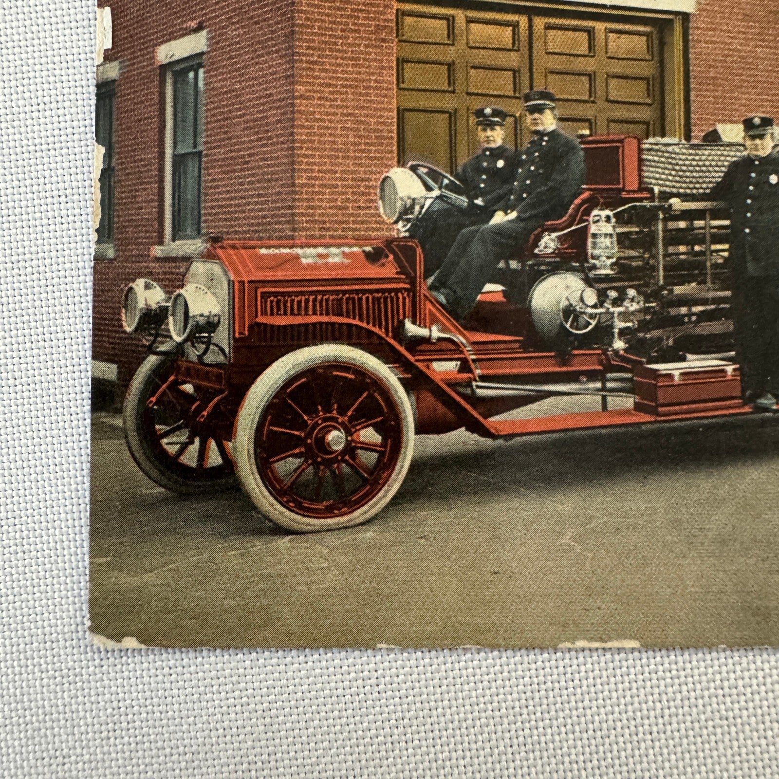 Firefighting Firefighter Fire Truck Postcard Manchester New Hampshire 1913