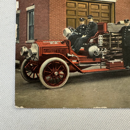Firefighting Firefighter Fire Truck Postcard Manchester New Hampshire 1913