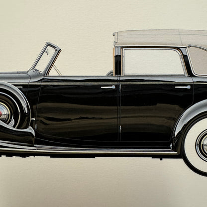 1938 Packard Model 1608 Twelve Cabriolet by Brunn Car Illustration Art Drawing