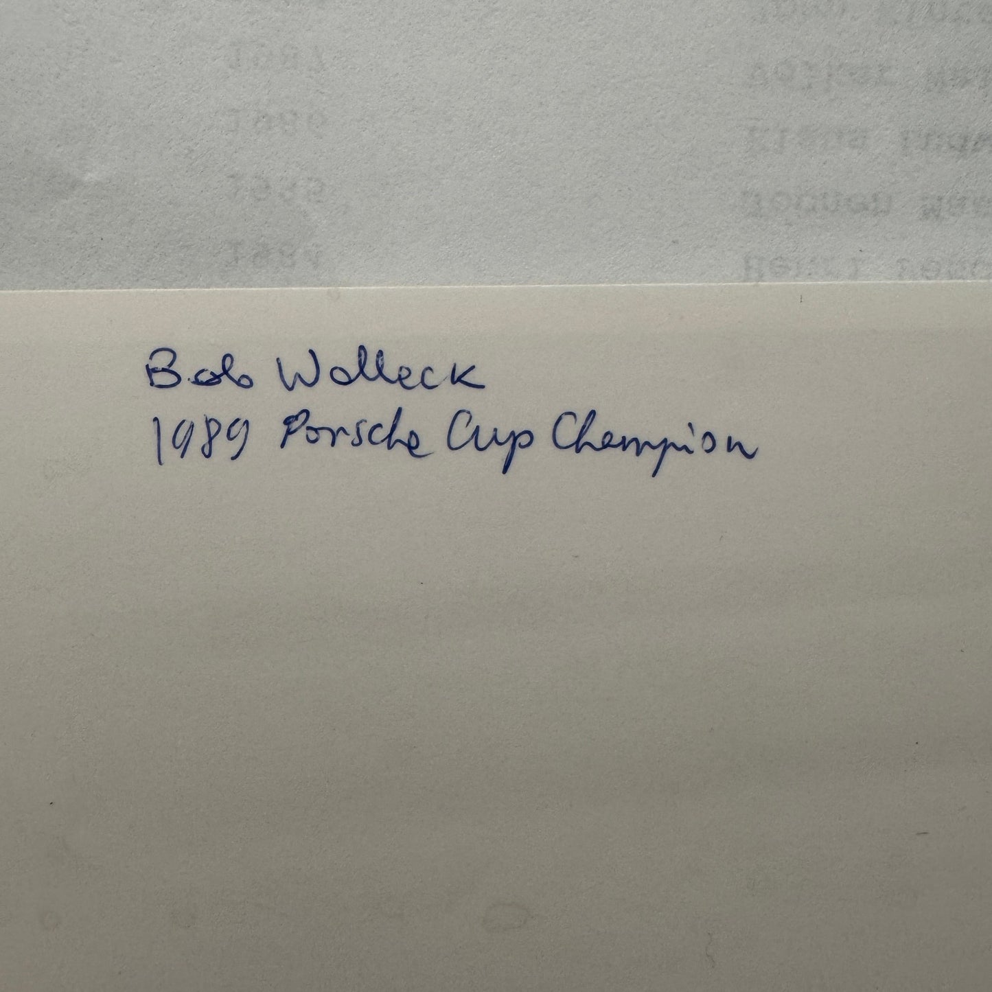 Porsche Cup Racing Factory Press Release Bob Wollek Photo 1989 Vintage German